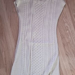 Pink Rose Cream Cable Knit Sweater